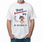 Feliz Día de la Independencia: camisetas, sudaderas y sudaderas de algodón personalizadas para amantes de las mascotas.